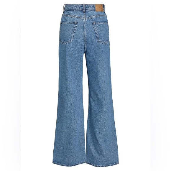 High-Waist Distressed Knee Wide Jeans - Picture 3 of 5